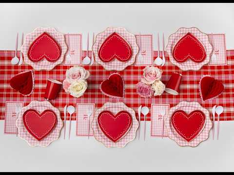 Red Gingham Valentines Party- Bonjour Fete Party Supplies