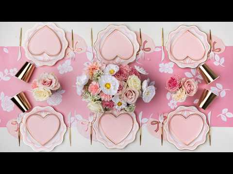 Pink Heart Tablescape- Bonjour Fete Party Supplies