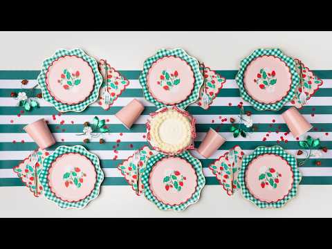 Sweet Strawberry Pink, Red and Green Party- Bonjour Fete Party Supplies