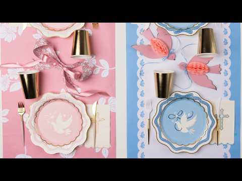 Pink and Blue Baptism Party Ideas- Bonjour Fete Party Supplies