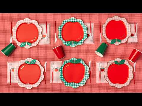 Back to School Apple Gingham Party- Bonjour Fete Party Supplies