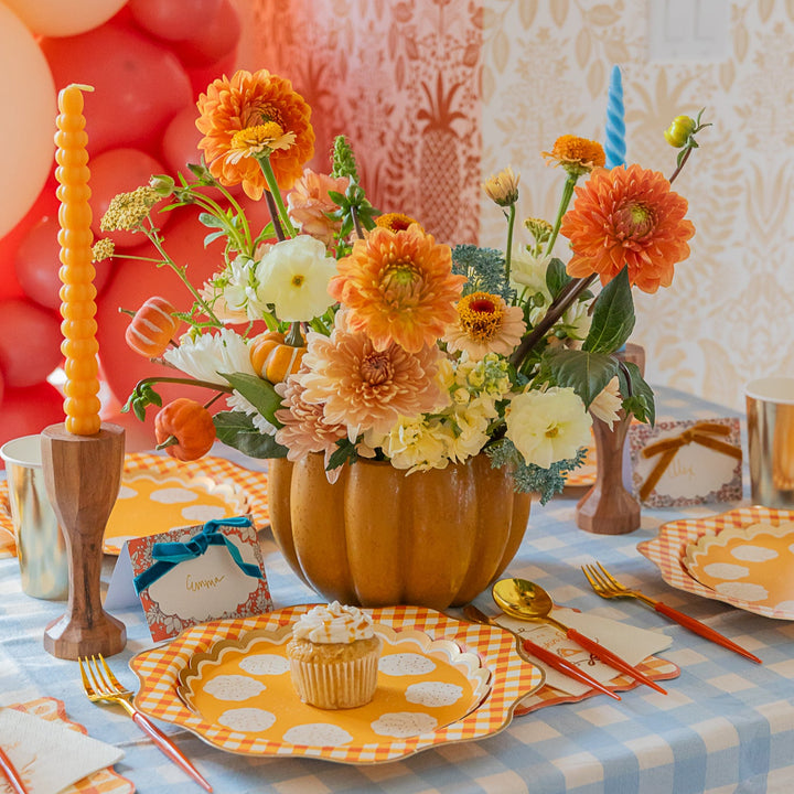 SWEET AS PUMPKIN PIE SMALL PLATES Bonjour Fete Plates SWEET AS PUMPKIN PIE SMALL PLATES Bonjour Fete - Party Supplies
