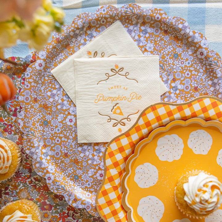 SWEET AS PUMPKIN PIE COCKTAIL NAPKINS Bonjour Fete Napkins SWEET AS PUMPKIN PIE COCKTAIL NAPKINS Bonjour Fete - Party Supplies