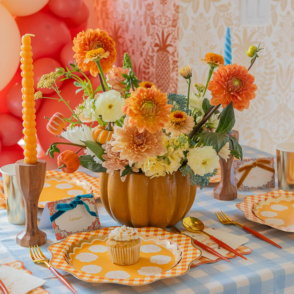 PUMPKIN SHAPED TAPER CANDLES Creative Co-op Halloween Home Decor PUMPKIN SHAPED TAPER CANDLES Bonjour Fete - Party Supplies