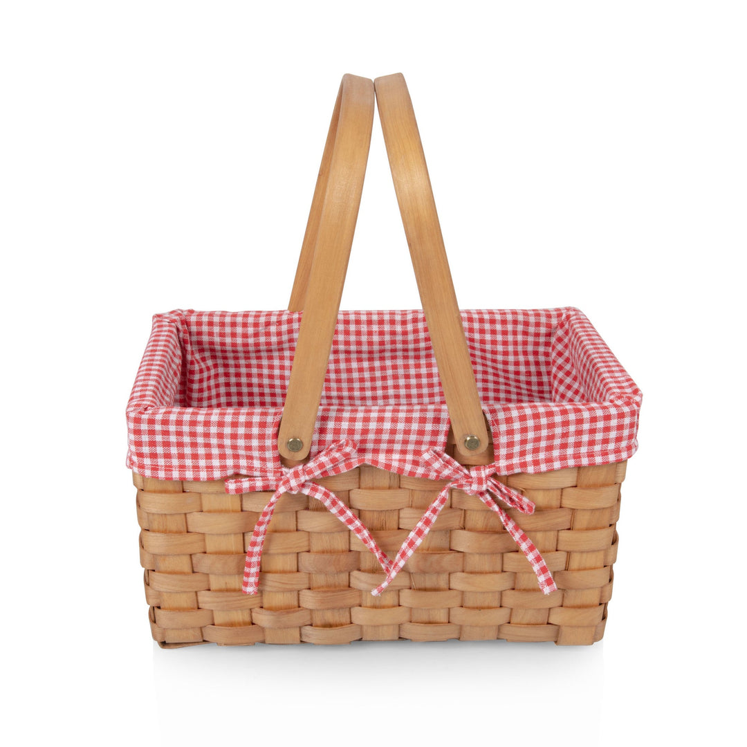 Farmhouse Basket - Red and White Gingham Basket Empty - Bonjour Fête 