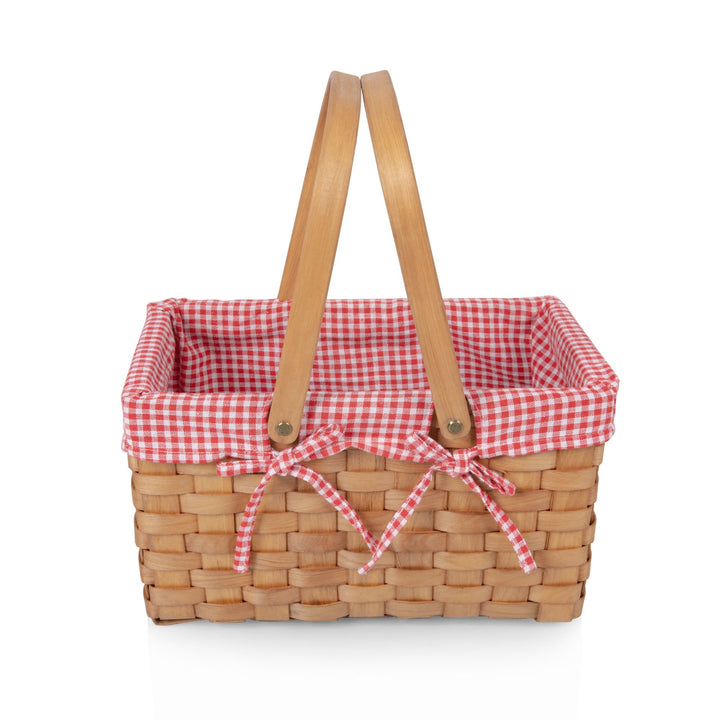 Farmhouse Basket - Red and White Gingham Basket Empty - Bonjour Fête 