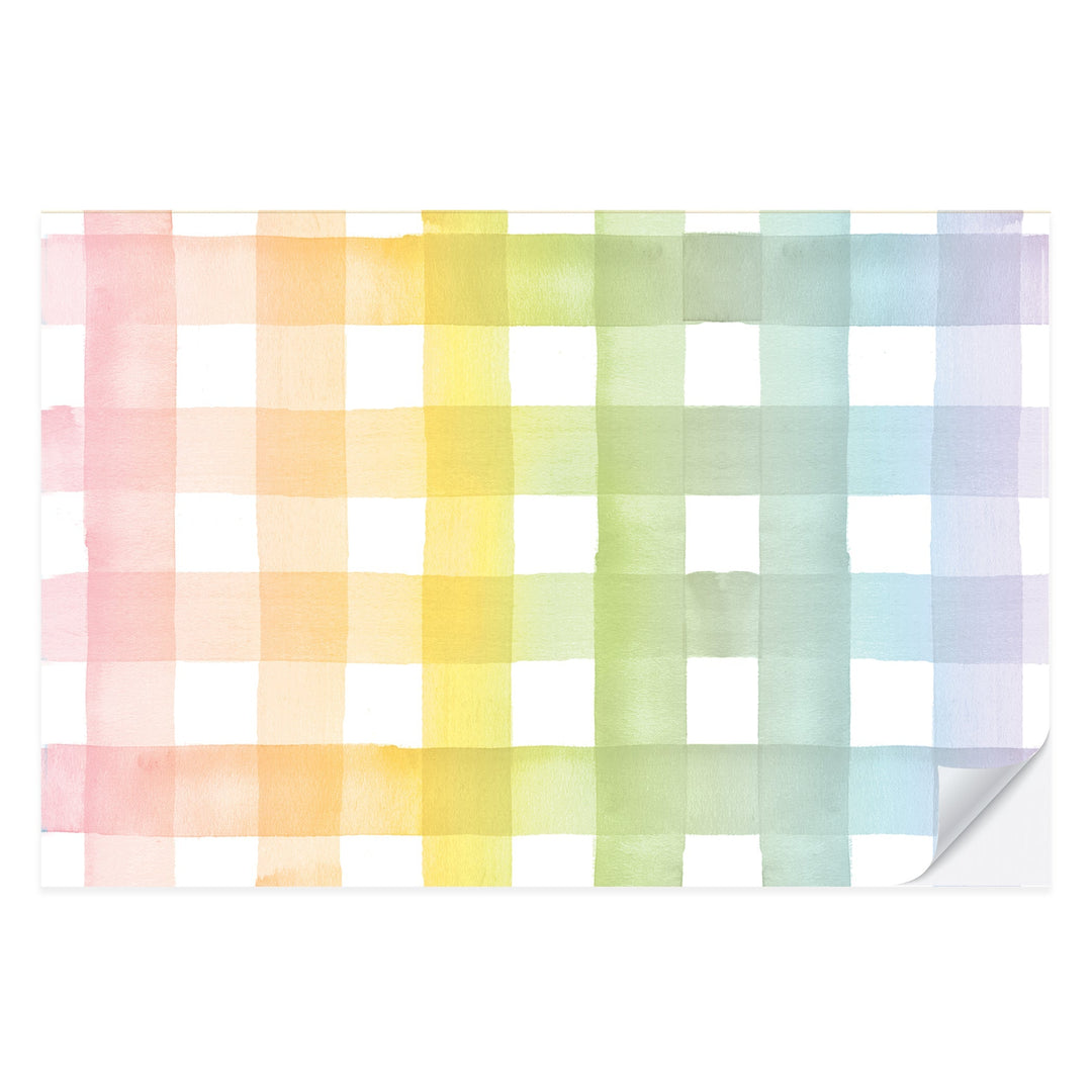 Rainbow Gingham Placemat Pad Cami Monet Placemats Rainbow Gingham Placemat Pad Bonjour Fete - Party Supplies