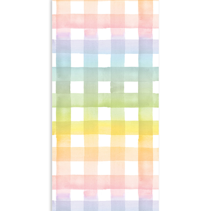 Rainbow Gingham Table Runner Cami Monet Table Runners Rainbow Gingham Table Runner Bonjour Fete - Party Supplies