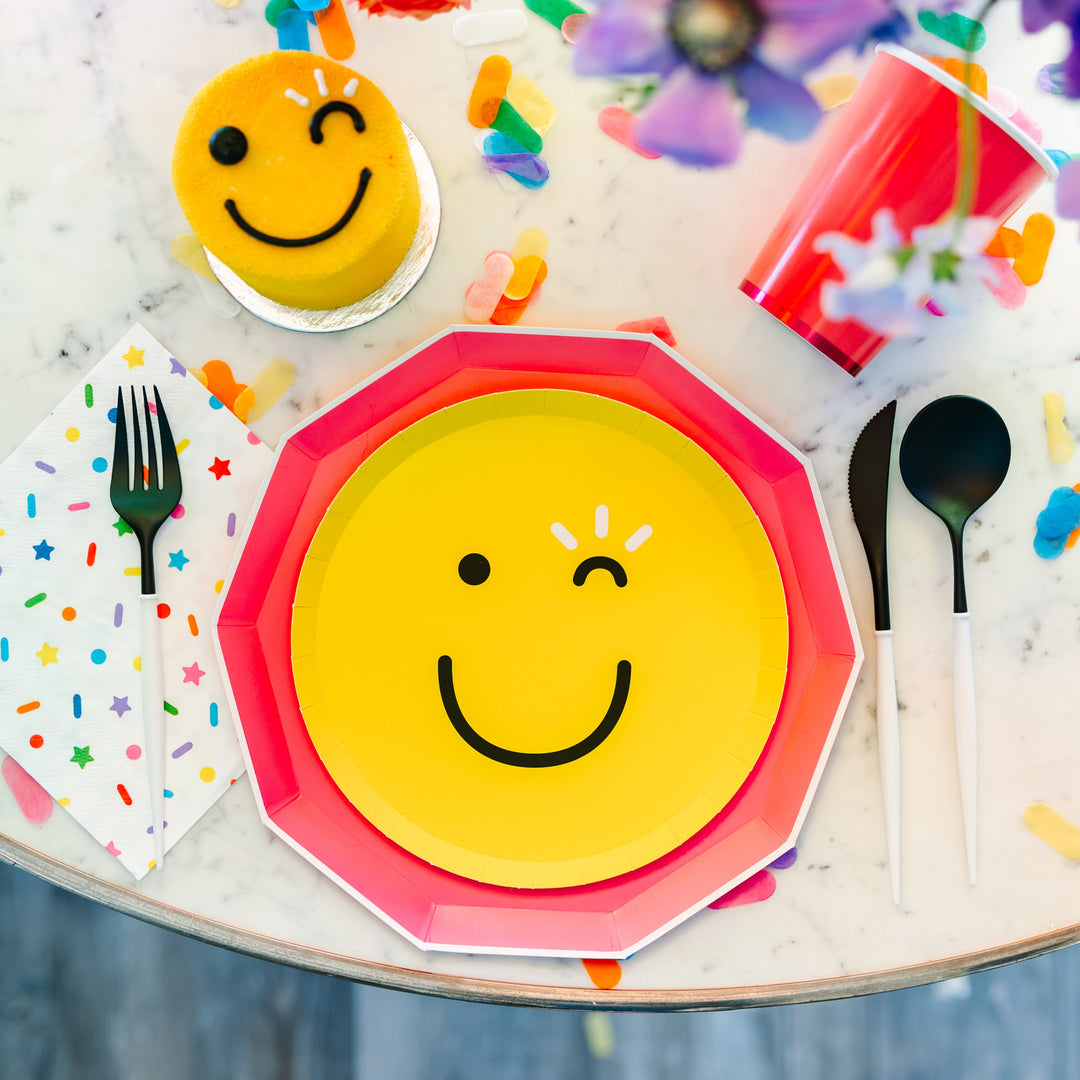 SPRINKLES & SMILES LARGE RAINBOW PLATES Bonjour Fete Plates Bonjour Fete - Party Supplies