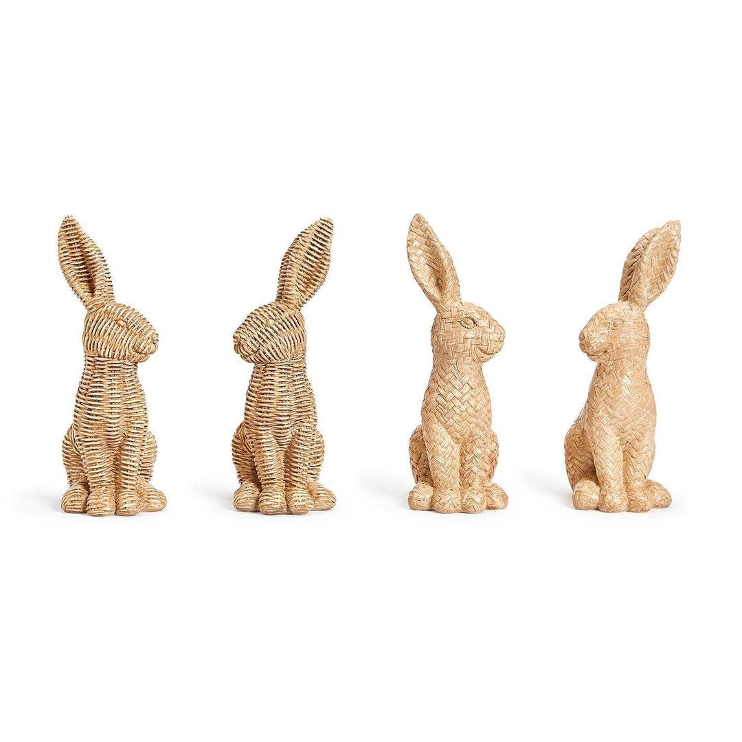 DIAGONAL WEAVE RATTAN BUNNY Two's Company Easter Home Bonjour Fete - Party Supplies