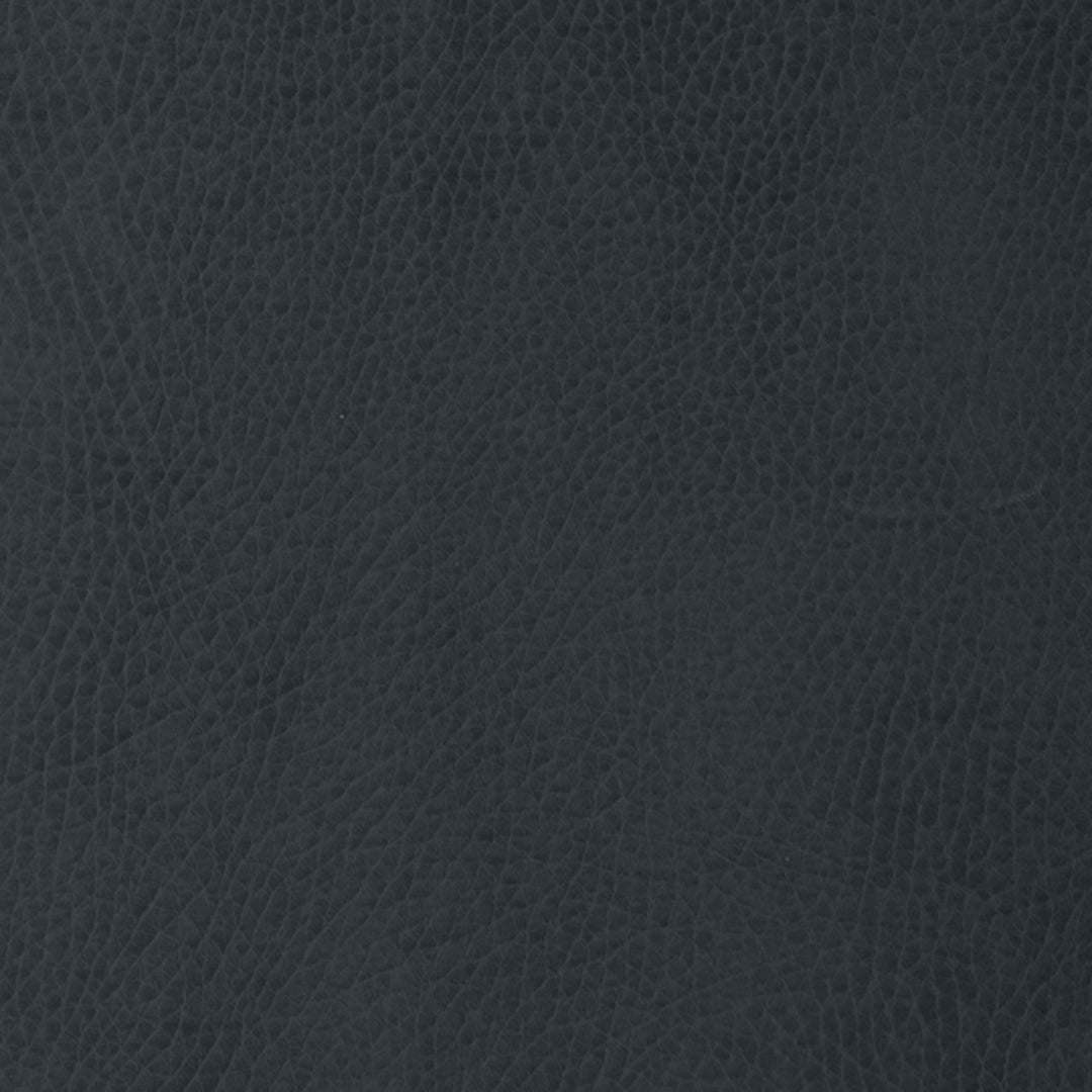 Raven navy padded baby play mat, close-up of the dark vegan leather swatch.