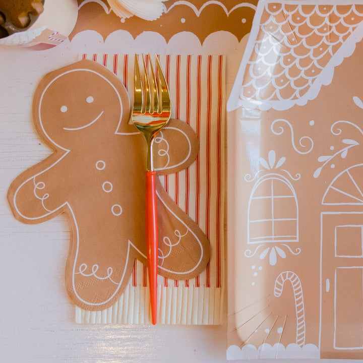 Fancy Red And Gold Cutlery Bonjour Fete Party Supplies