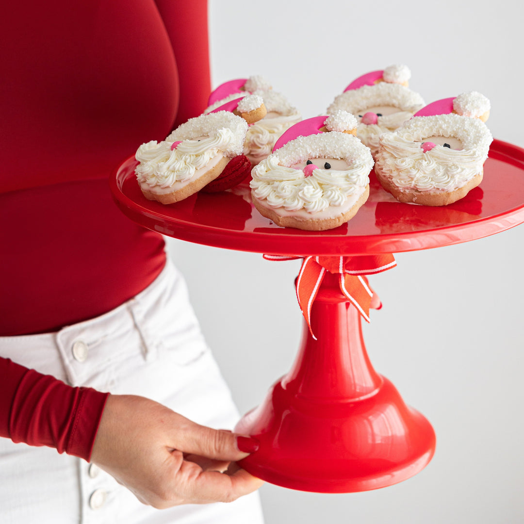 LARGE CHERRY RED PEDESTAL MELAMINE CAKE STAND Bonjour Fete Cake Stand LARGE CHERRY RED PEDESTAL MELAMINE CAKE STAND Bonjour Fete - Party Supplies