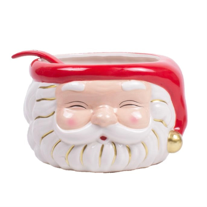 RED SANTA PUNCH BOWL WITH LADLE 8 Oak Lane 0 Faire Bonjour Fete - Party Supplies