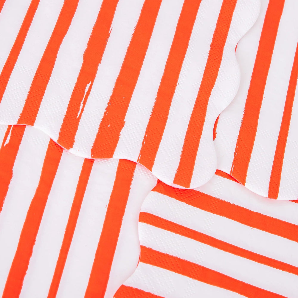 RED STRIPE NAPKINS Meri Meri Napkins Bonjour Fete - Party Supplies