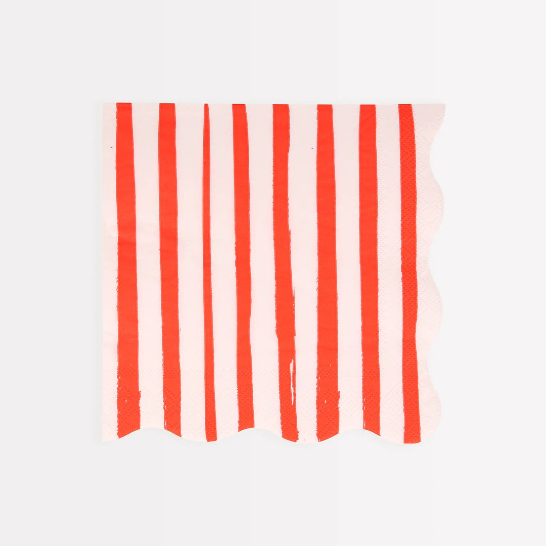RED STRIPE NAPKINS Meri Meri Napkins Bonjour Fete - Party Supplies