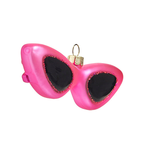 RETRO PINK SUNGLASSES GLASS ORNAMENT Raz Christmas Ornament Bonjour Fete - Party Supplies