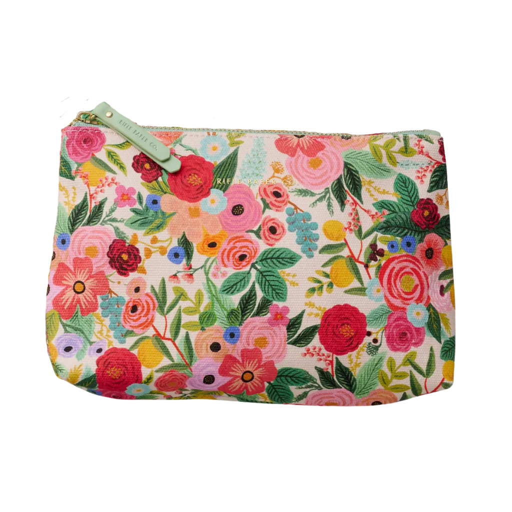 GARDEN PARTY SMALL ZIPPERED POUCH Rifle Paper Co. Arts & Crafts GARDEN PARTY SMALL ZIPPERED POUCH Bonjour Fete - Party Supplies