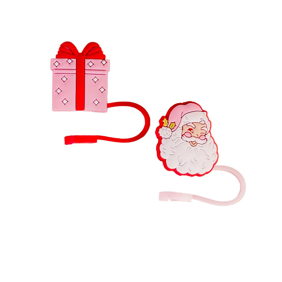 JOLLY SANTA STRAW TOPPER SET The Darling Effect STRAWS JOLLY SANTA STRAW TOPPER SET Bonjour Fete - Party Supplies