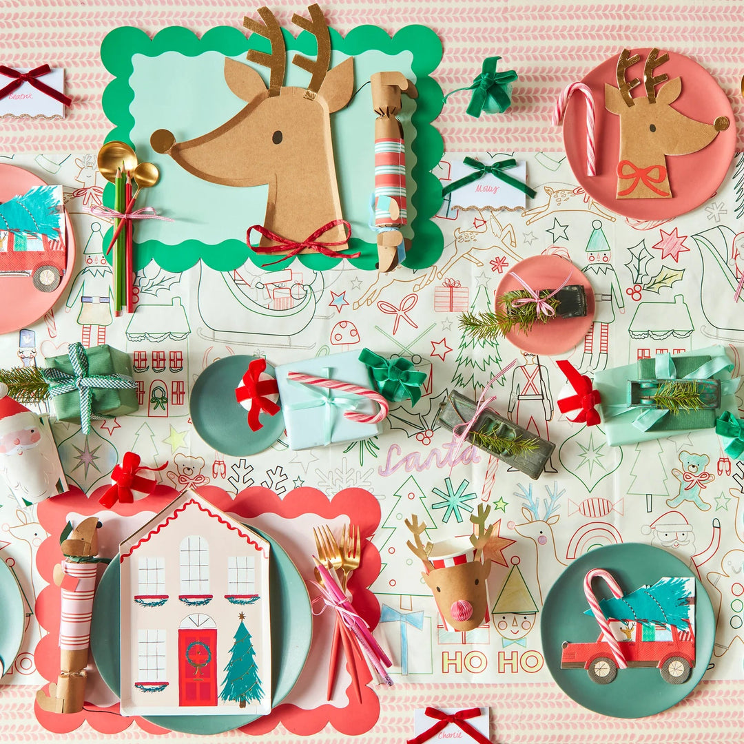 SCALLOPED CHRISTMAS PAPER PLACEMATS Meri Meri Christmas Holiday Party Supplies Bonjour Fete - Party Supplies