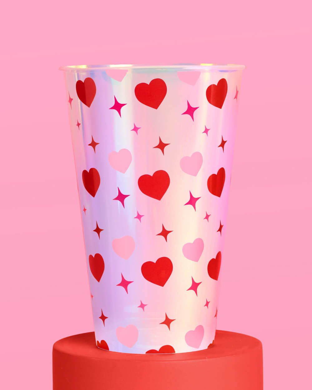 Lucky in Love Heart Iridescent Party Cups