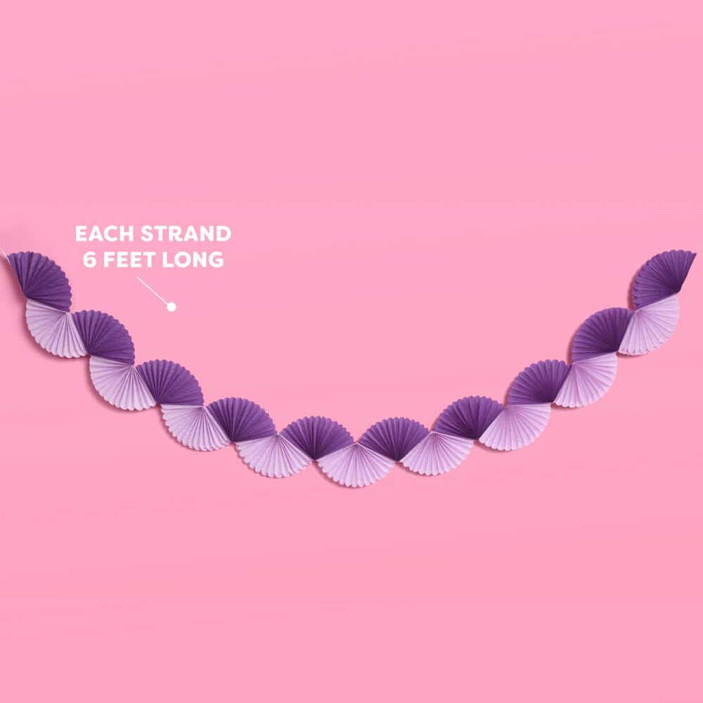Purple Garland - paper fan banner xo, Fetti Banners Purple Garland - paper fan banner Bonjour Fete - Party Supplies