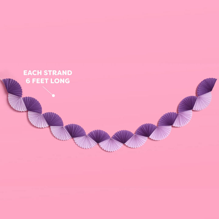 Purple Garland - paper fan banner xo, Fetti Banners Purple Garland - paper fan banner Bonjour Fete - Party Supplies