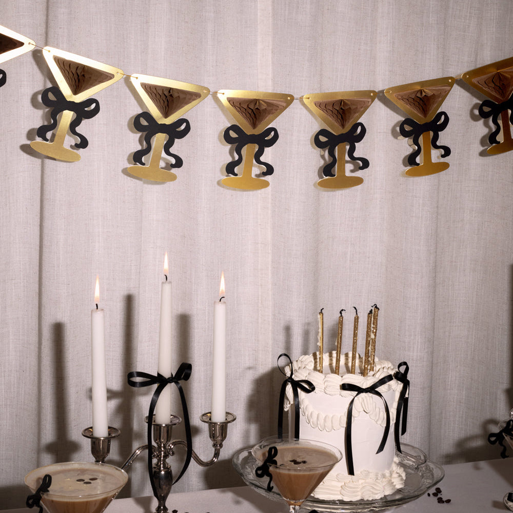 Espresso Martini Banner - 3D paper banner xo, Fetti Banners Espresso Martini Banner - 3D paper banner Bonjour Fete - Party Supplies