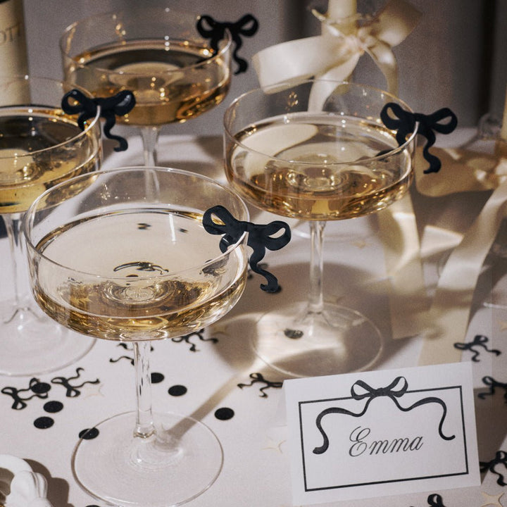 Little Black Bow Drink Markers - 8 drink markers xo, Fetti drink markers Little Black Bow Drink Markers - 8 drink markers Bonjour Fete - Party Supplies