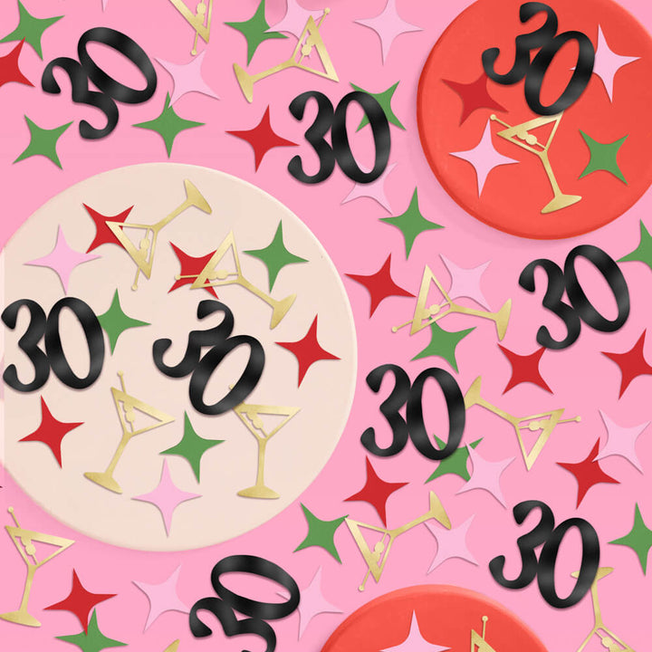 Dirty 30 Confetti - 200 pc foil confetti xo, Fetti confetti Dirty 30 Confetti - 200 pc foil confetti Bonjour Fete - Party Supplies