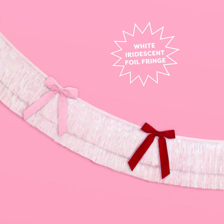 Bow Bliss Banner - layered fringe + velvet bows xo, Fetti xo, Fetti Collective Bow Bliss Banner - layered fringe + velvet bows Bonjour Fete - Party Supplies