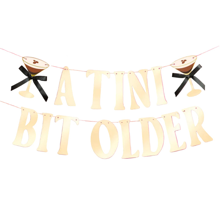 Espresso Tini Bit Older Banner - gold foil banner xo, Fetti Banners Espresso Tini Bit Older Banner - gold foil banner Bonjour Fete - Party Supplies