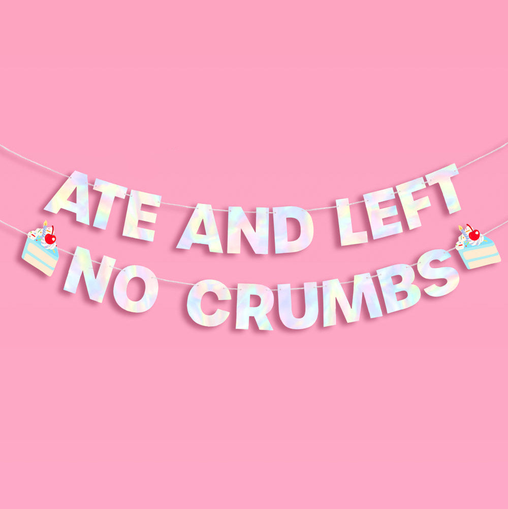 No Crumbs 🎂 Banner - pre-strung banner xo, Fetti Banners No Crumbs 🎂 Banner - pre-strung banner Bonjour Fete - Party Supplies