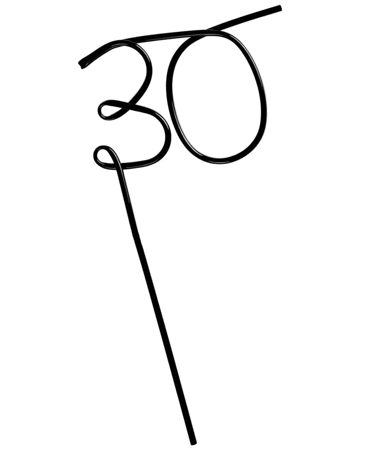 30 XL Straw - XL matte black straw xo, Fetti xo, Fetti Collective 30 XL Straw - XL matte black straw Bonjour Fete - Party Supplies