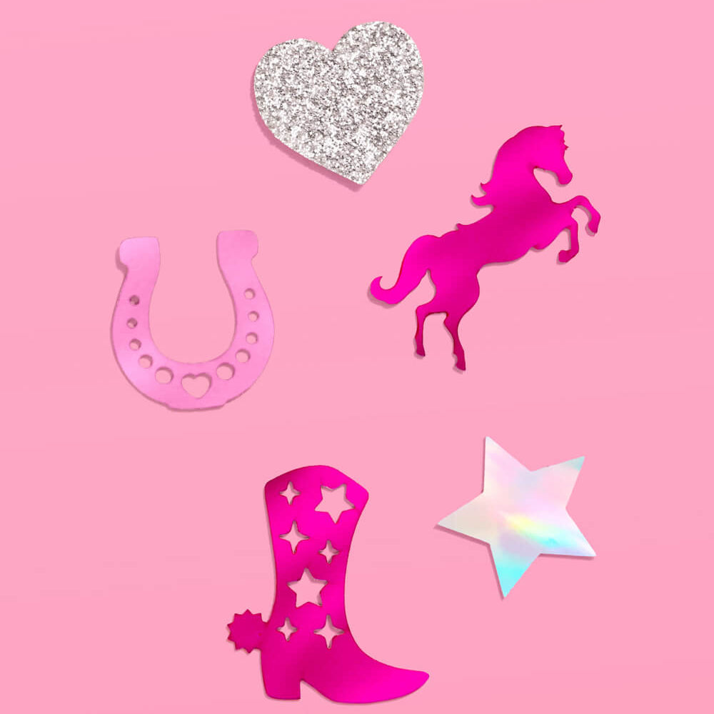 Pink Pony Club Confetti - 200 pc foil confetti xo, Fetti confetti Pink Pony Club Confetti - 200 pc foil confetti Bonjour Fete - Party Supplies