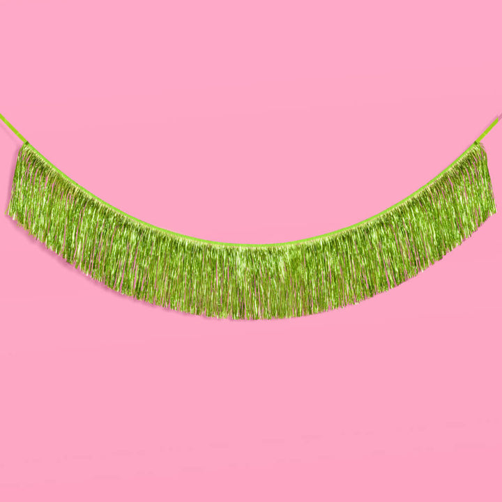 Limelight Fringe - lime green foil banner xo, Fetti xo, Fetti Collective Limelight Fringe - lime green foil banner Bonjour Fete - Party Supplies