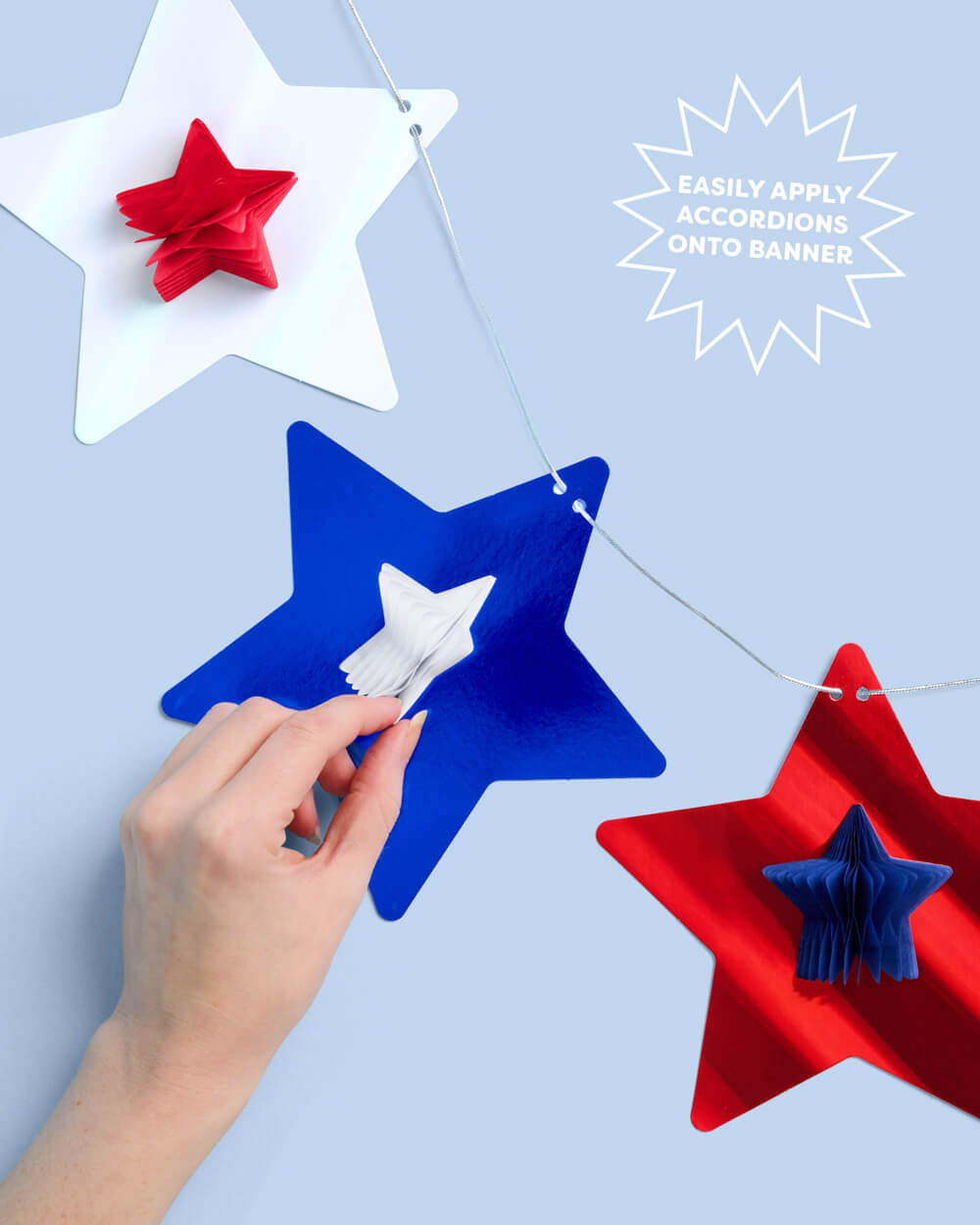 Red, White & Blue 3D Foil Star Banner