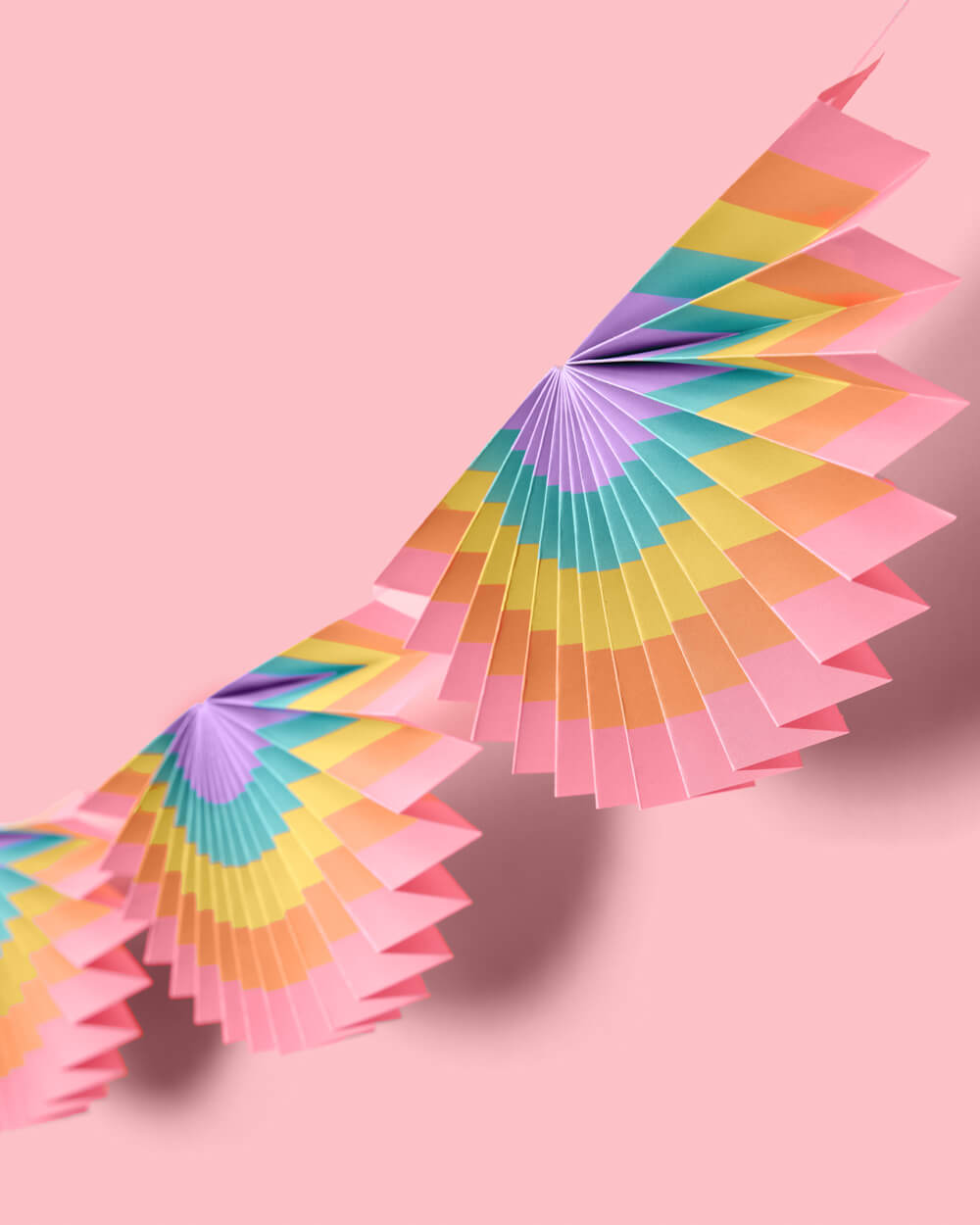 Rainbow Banner - paper fan banner xo, Fetti Banners Rainbow Banner - paper fan banner Bonjour Fete - Party Supplies