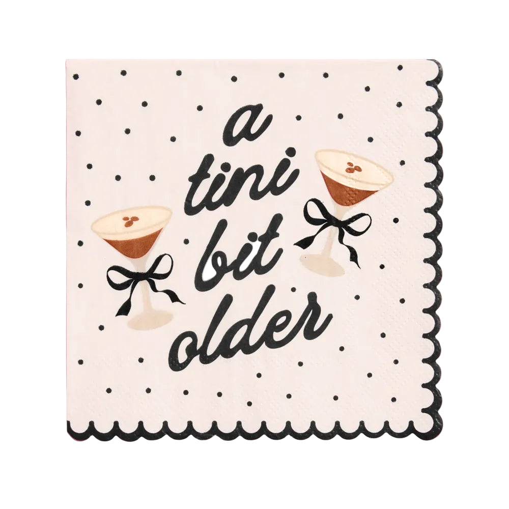 A Tini Bit Older Napkins - 25 paper napkins xo, Fetti napkins A Tini Bit Older Napkins - 25 paper napkins Bonjour Fete - Party Supplies