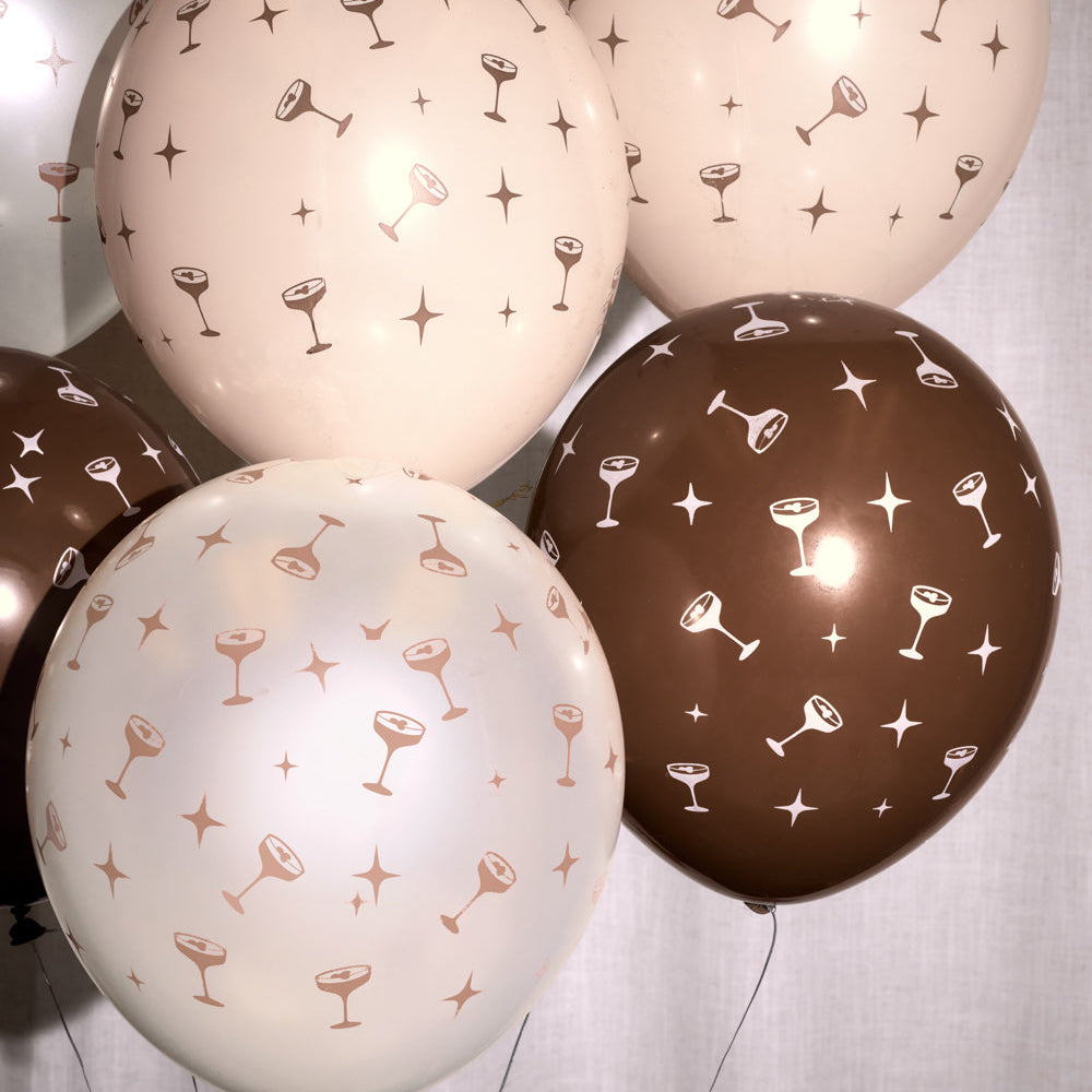 Espresso Martini Pack - 24 latex balloons xo, Fetti balloons Espresso Martini Pack - 24 latex balloons Bonjour Fete - Party Supplies