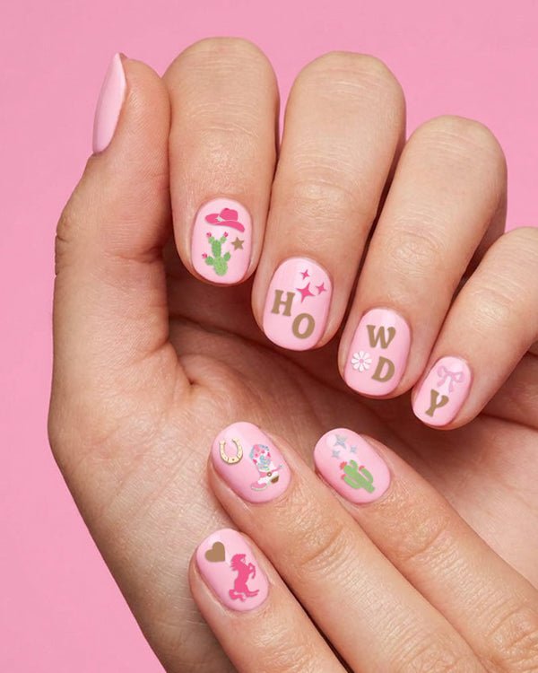 Pink Cowgirl Nail Stickers