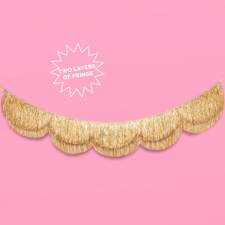 Stay Golden Fringe - scalloped banner xo, Fetti xo, Fetti Collective Stay Golden Fringe - scalloped banner Bonjour Fete - Party Supplies