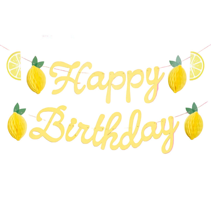 Happy Birthday Lemon Banner - lemon birthday banner - Bonjour Fête 