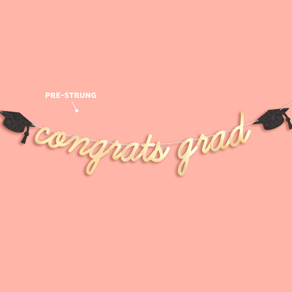 Congrats Grad Banner - two piece banner xo, Fetti xo, Fetti Collective Congrats Grad Banner - two piece banner Bonjour Fete - Party Supplies