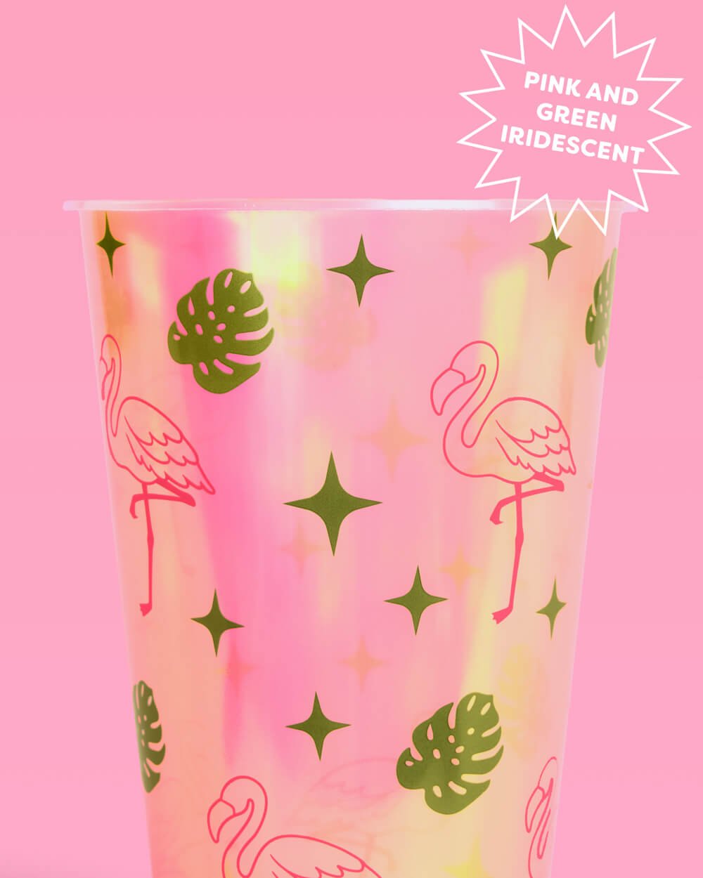 Pink Flamingo Iridescent Party Cups