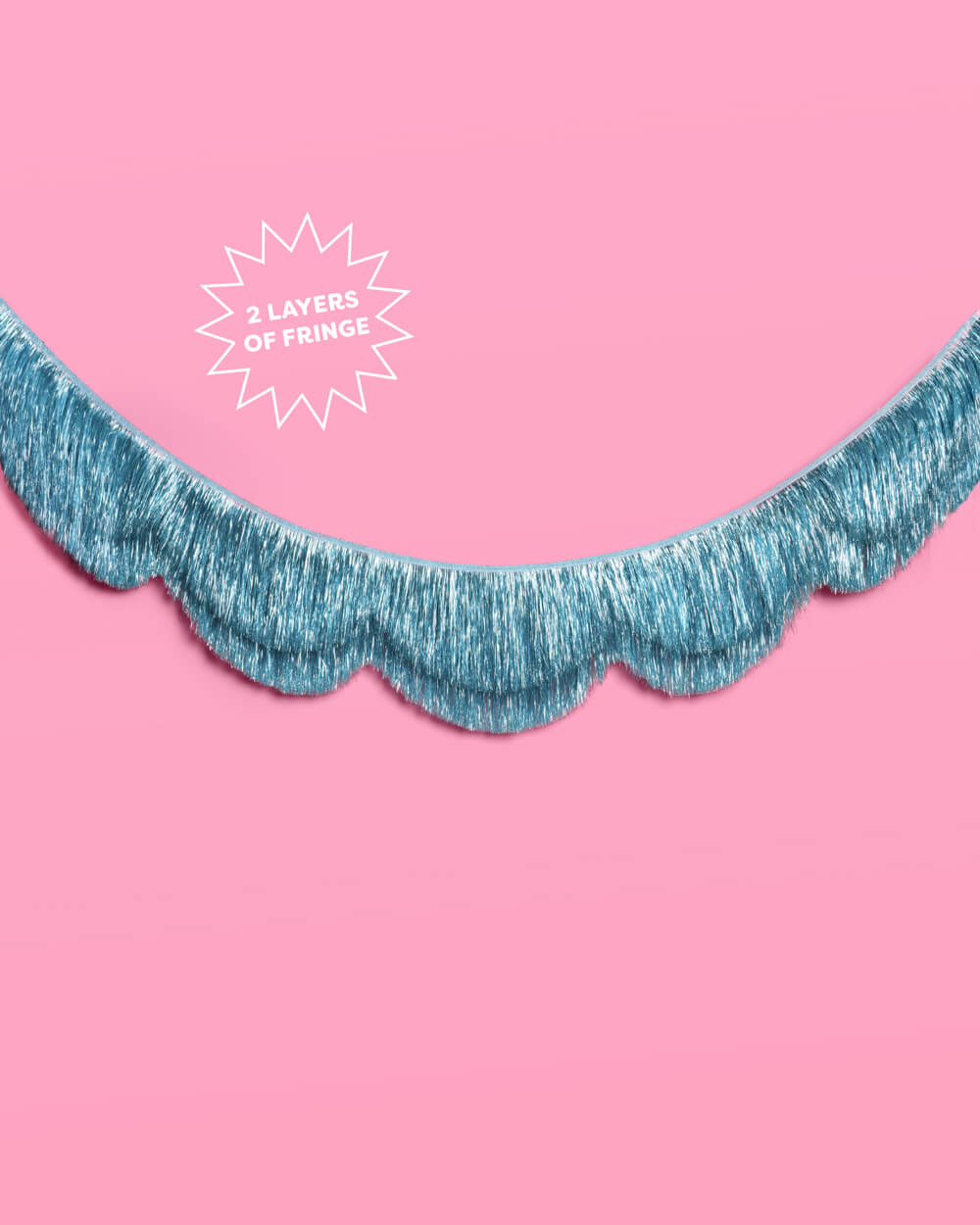 Blue Scallop Fringe Banner - iridescent banner - Bonjour Fête 