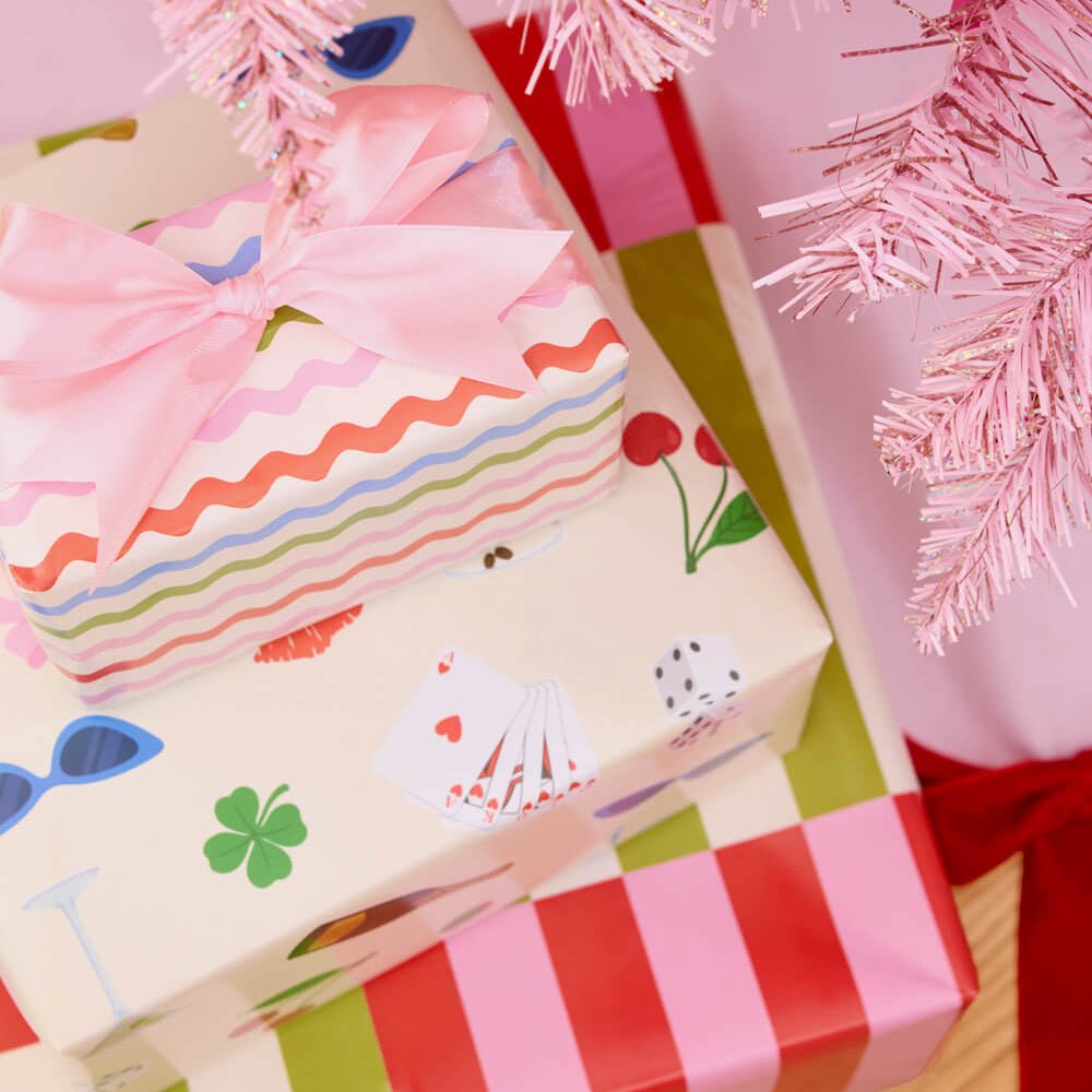 Cute Girl Wrapping Paper - 12 sheets + 16 tags