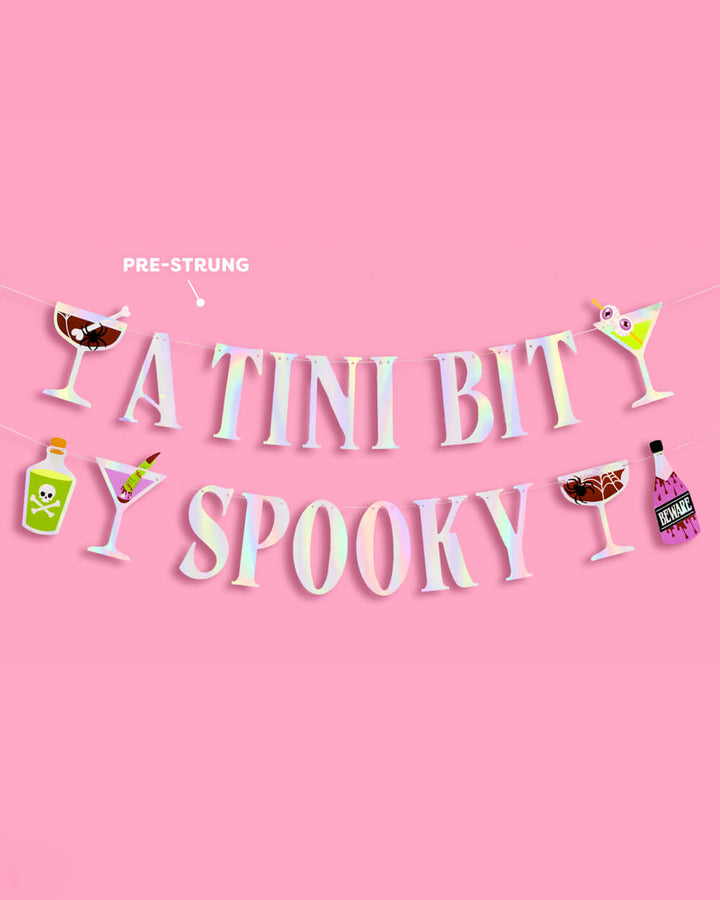 Tini Bit Spooky Banner - 6 ft iridescent banner