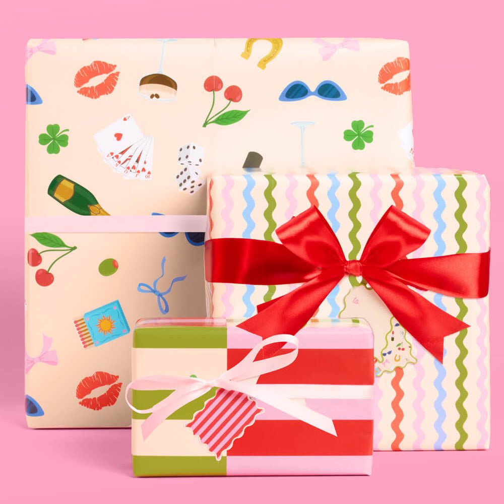 Cute Girl Wrapping Paper - 12 sheets + 16 tags