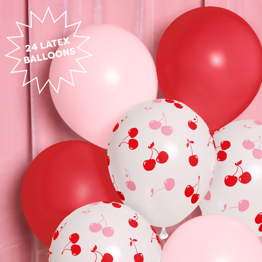 Cherry Balloon Pack - 24 latex balloons xo, Fetti Balloons Cherry Balloon Pack - 24 latex balloons Bonjour Fete - Party Supplies